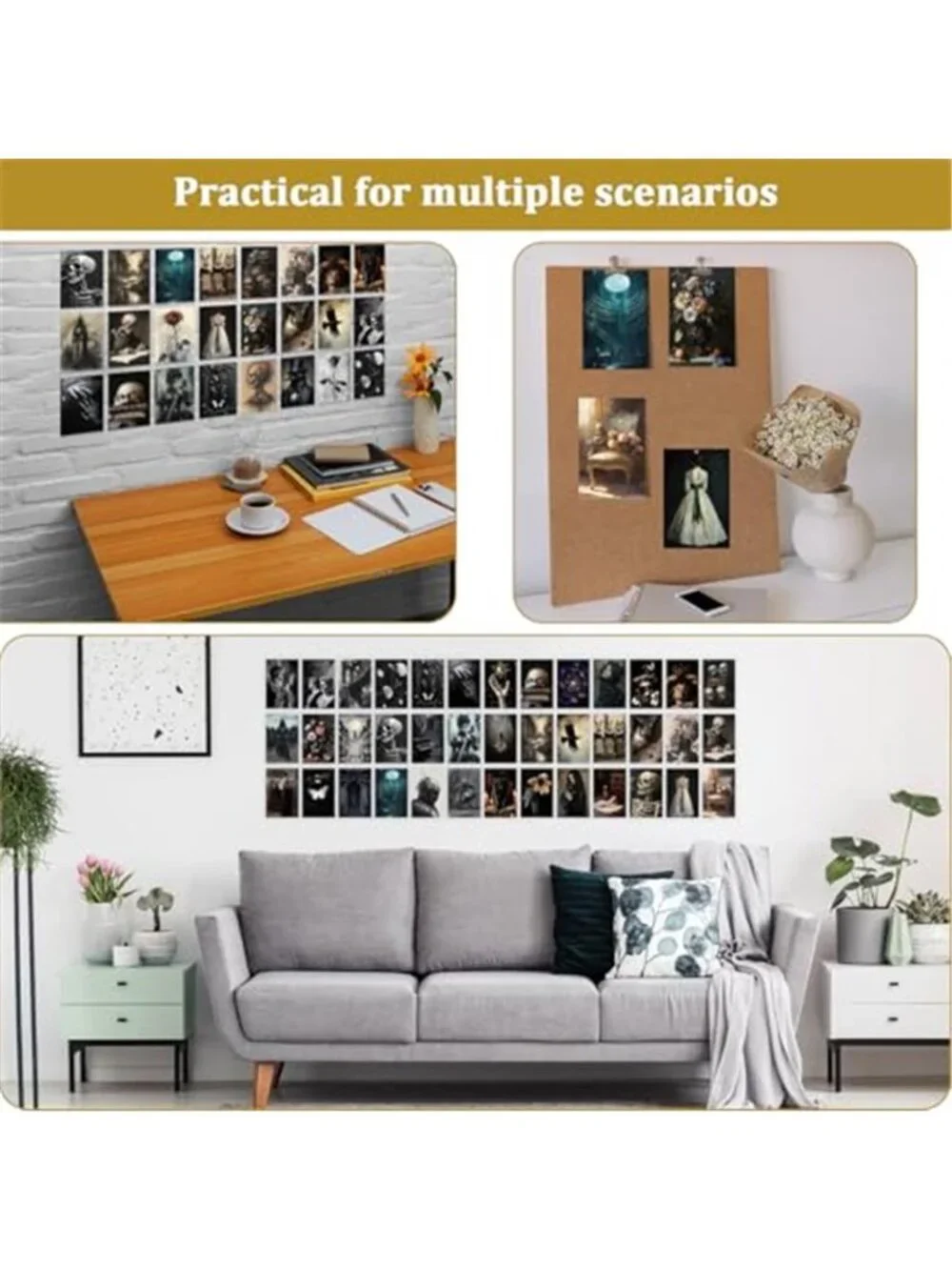 64 Pcs Moody Dark Academia Decor Vintage Postcards, Grunge Room Decor Gothic